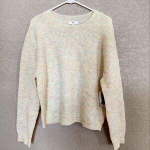 BP. neon yellow sweater size Small New mulitcolor specks